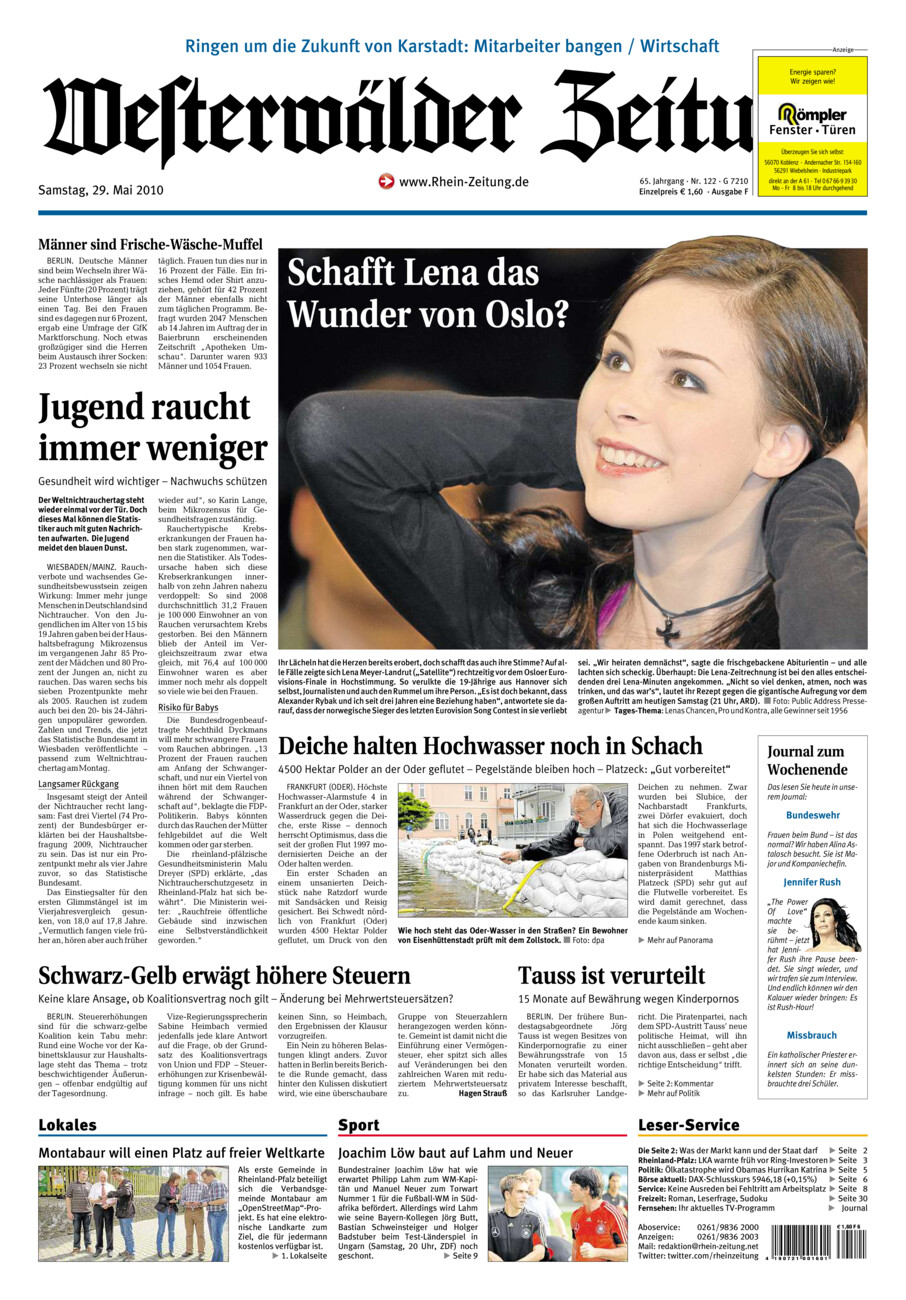Westerwälder Zeitung vom Samstag, 29.05.2010