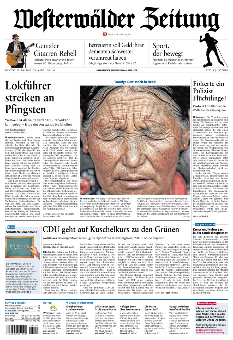 Westerwälder Zeitung vom Dienstag, 19.05.2015