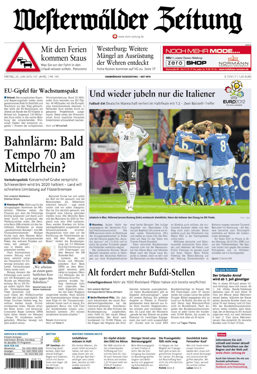 Westerwälder Zeitung vom Freitag, 29.06.2012