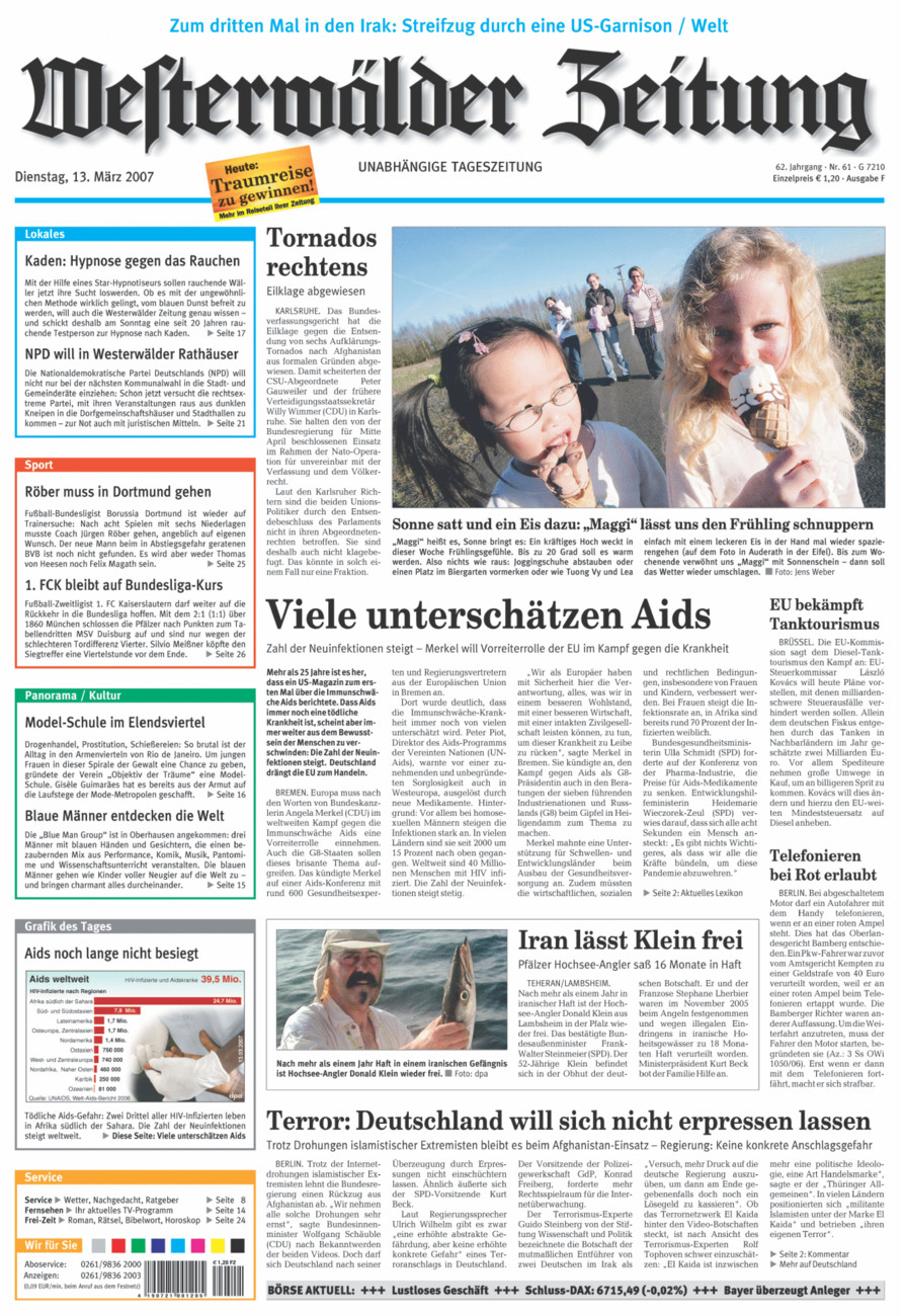 Westerwälder Zeitung vom Dienstag, 13.03.2007