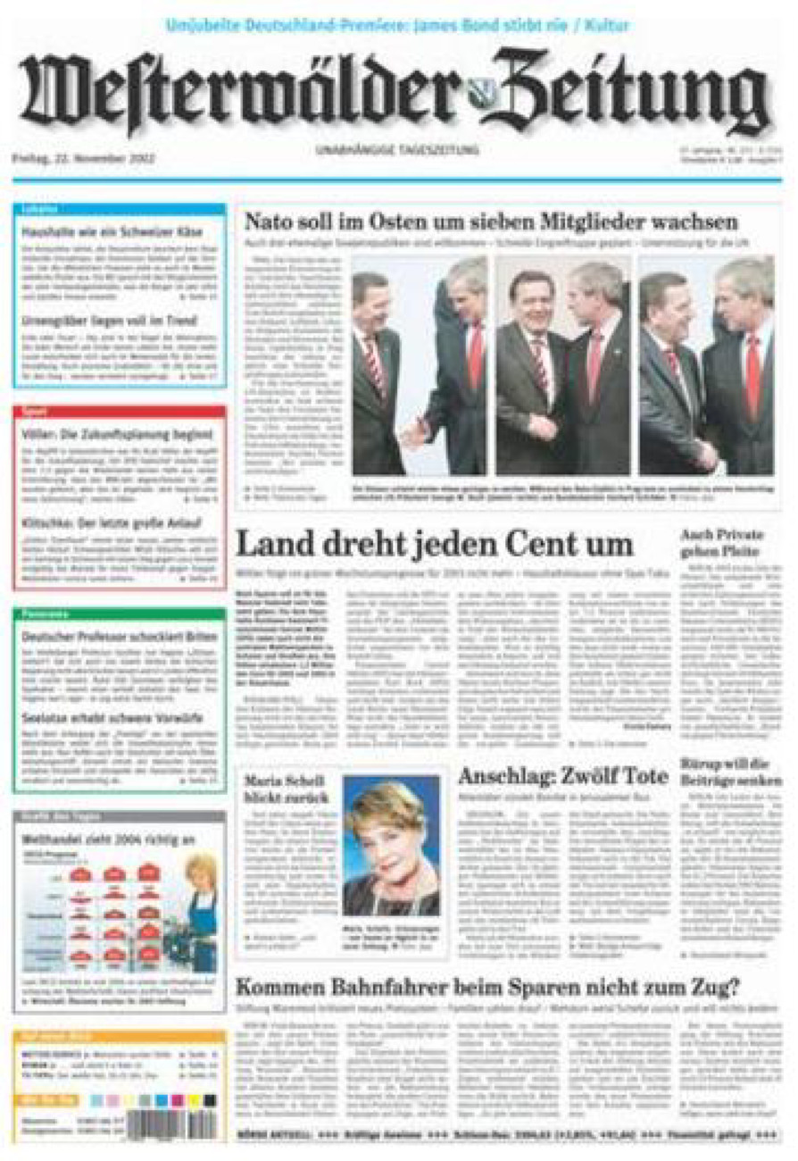 Westerwälder Zeitung vom Freitag, 22.11.2002