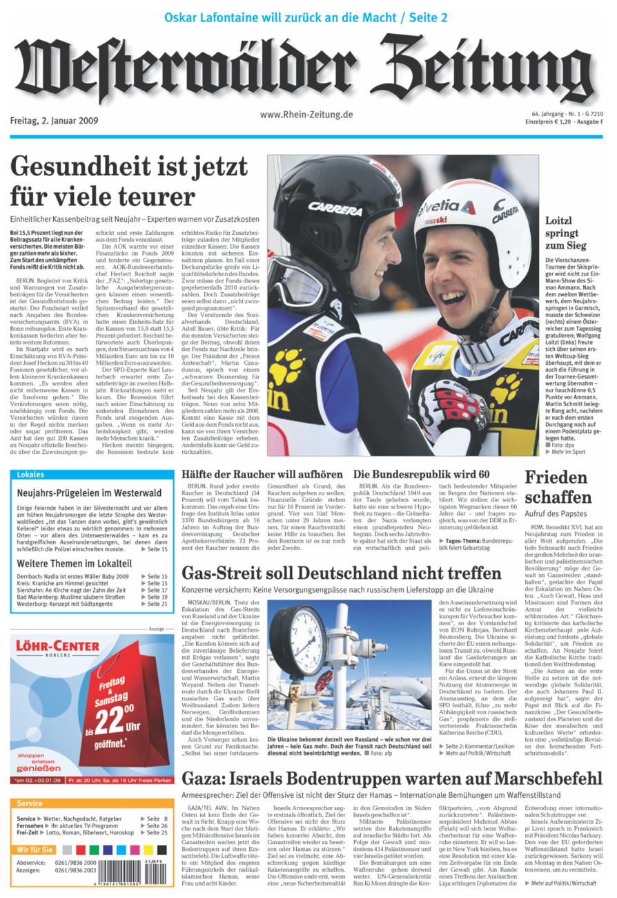 Westerwälder Zeitung vom Freitag, 02.01.2009