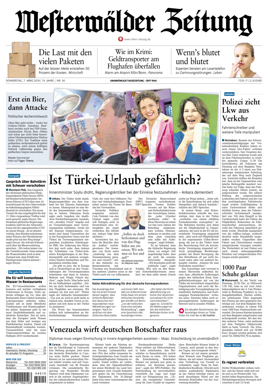 Westerwälder Zeitung vom Donnerstag, 07.03.2019