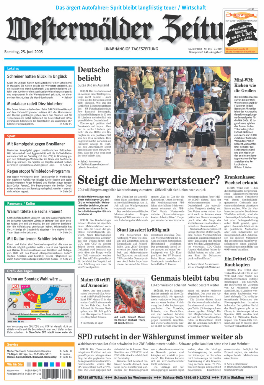Westerwälder Zeitung vom Samstag, 25.06.2005
