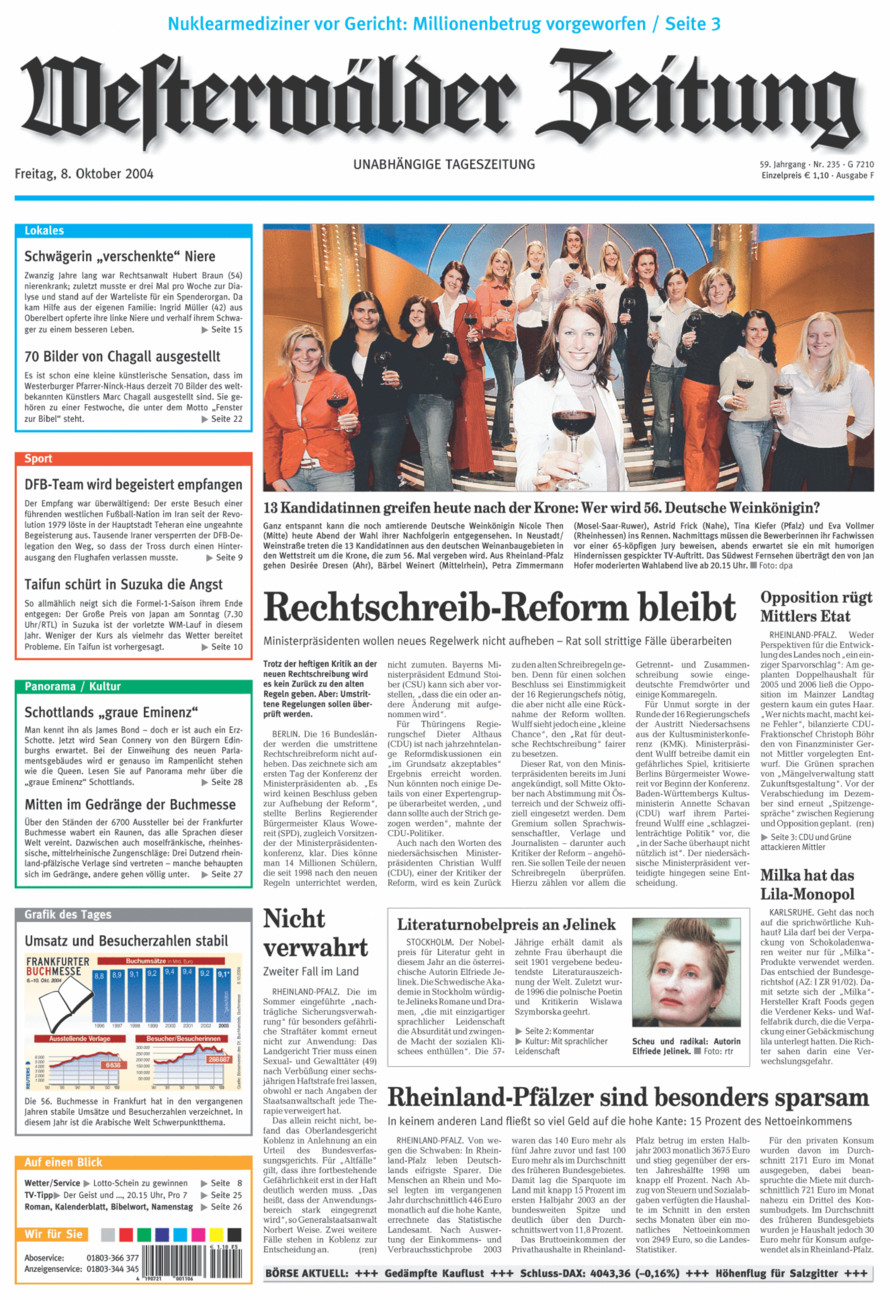 Westerwälder Zeitung vom Freitag, 08.10.2004