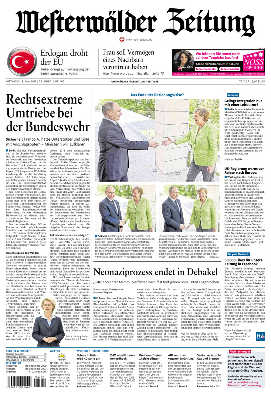 Westerwälder Zeitung vom Mittwoch, 03.05.2017
