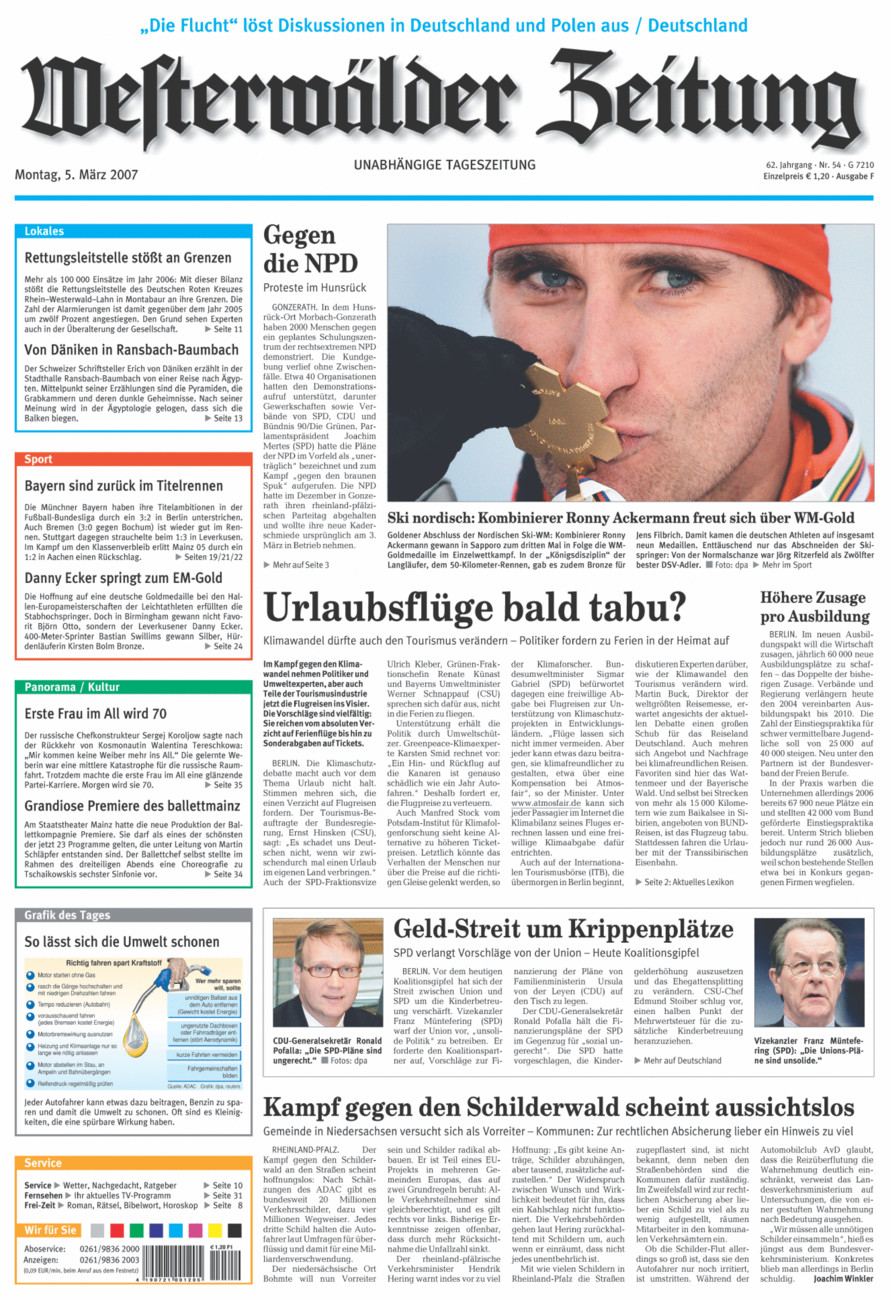 Westerwälder Zeitung vom Montag, 05.03.2007