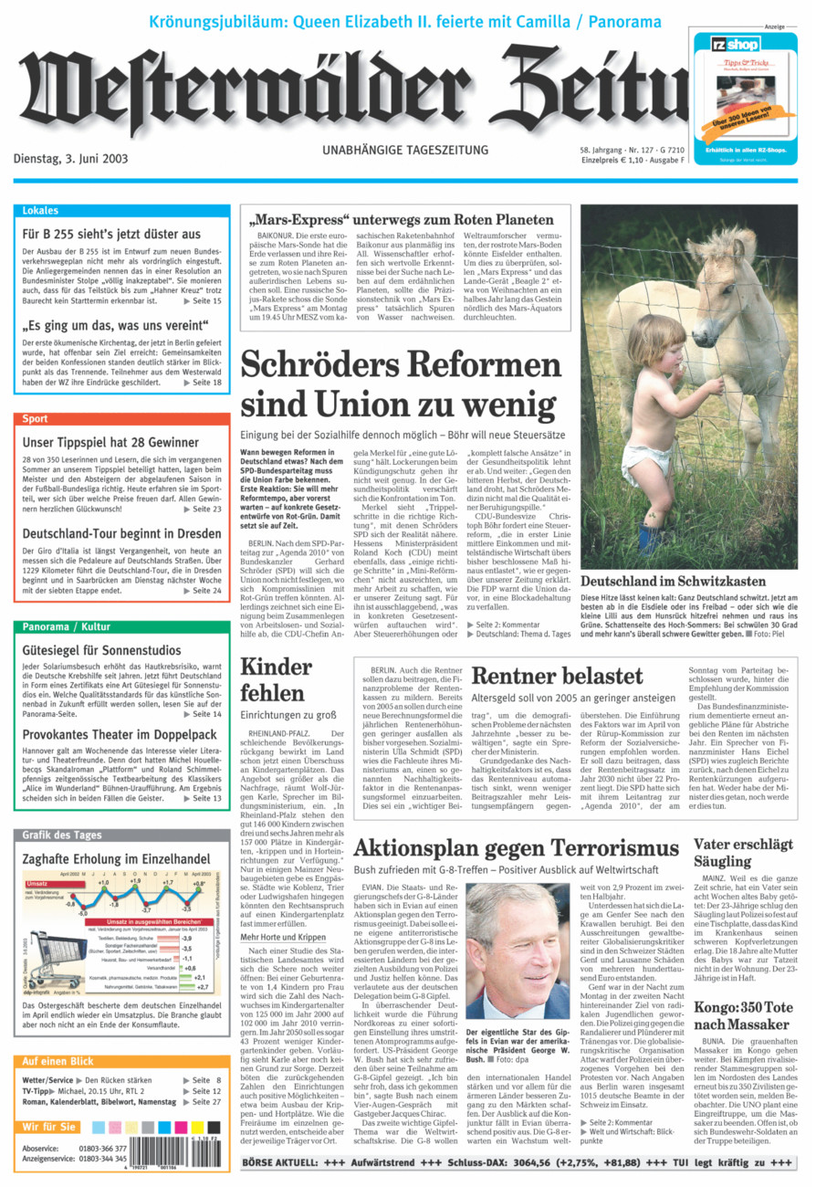 Westerwälder Zeitung vom Dienstag, 03.06.2003