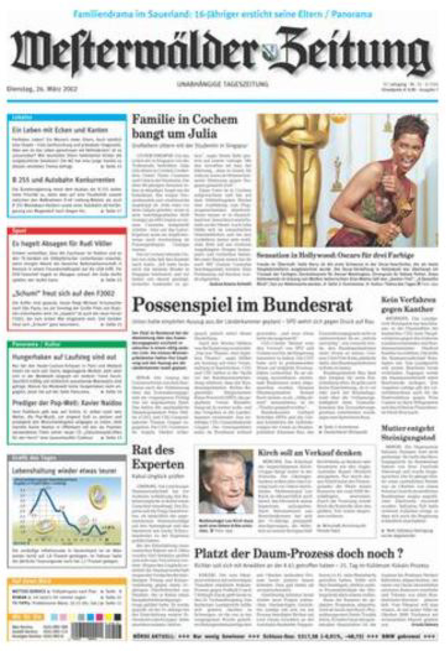 Westerwälder Zeitung vom Dienstag, 26.03.2002