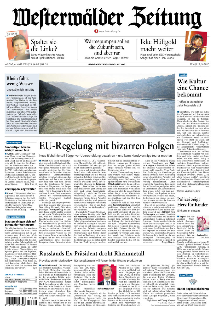 Westerwälder Zeitung vom Montag, 06.03.2023