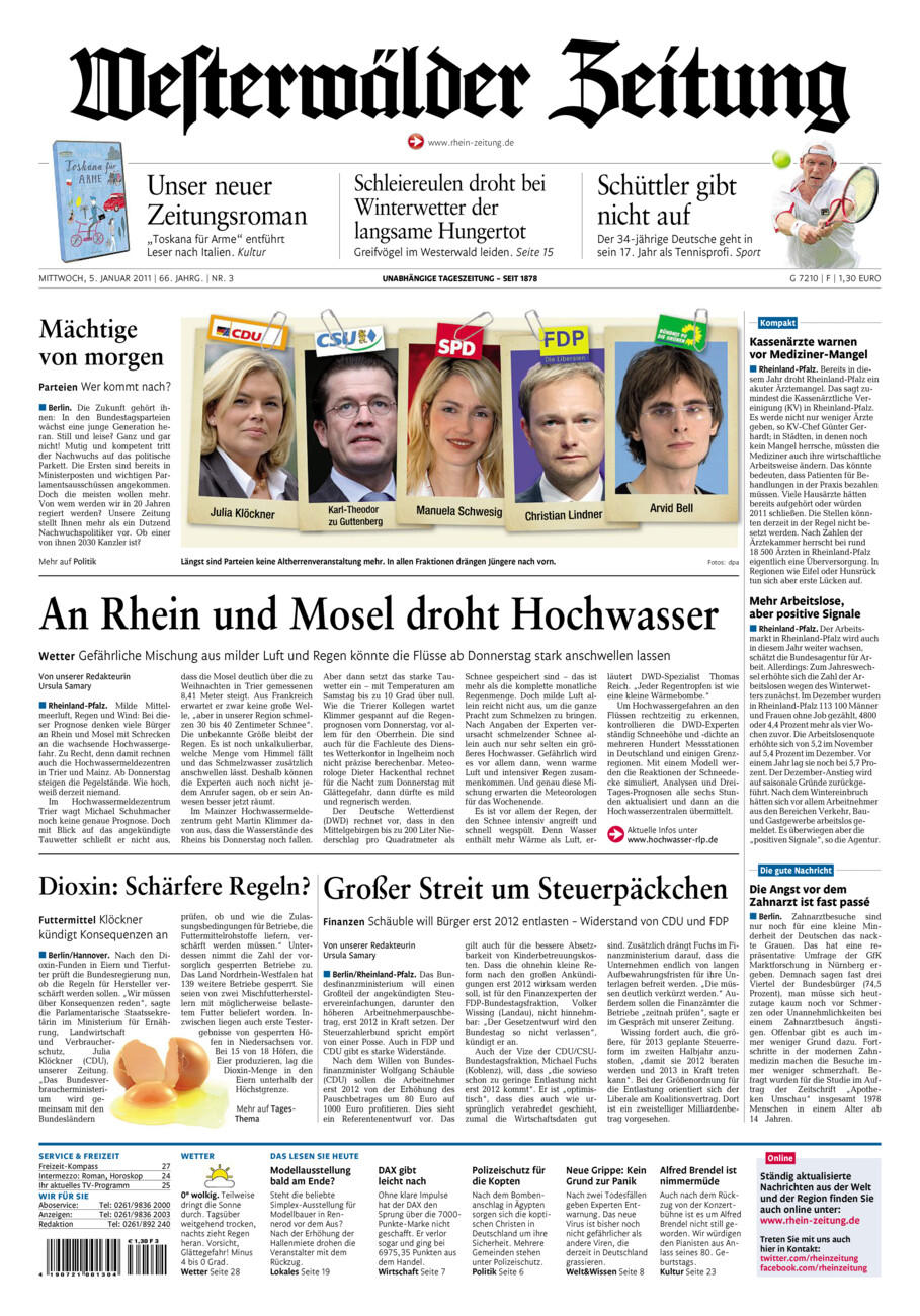 Westerwälder Zeitung vom Mittwoch, 05.01.2011