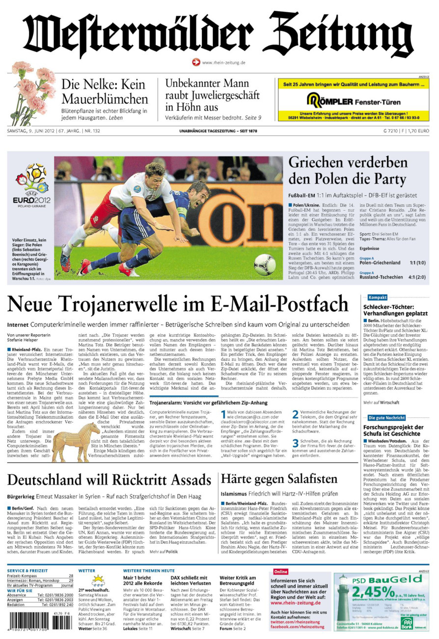 Westerwälder Zeitung vom Samstag, 09.06.2012