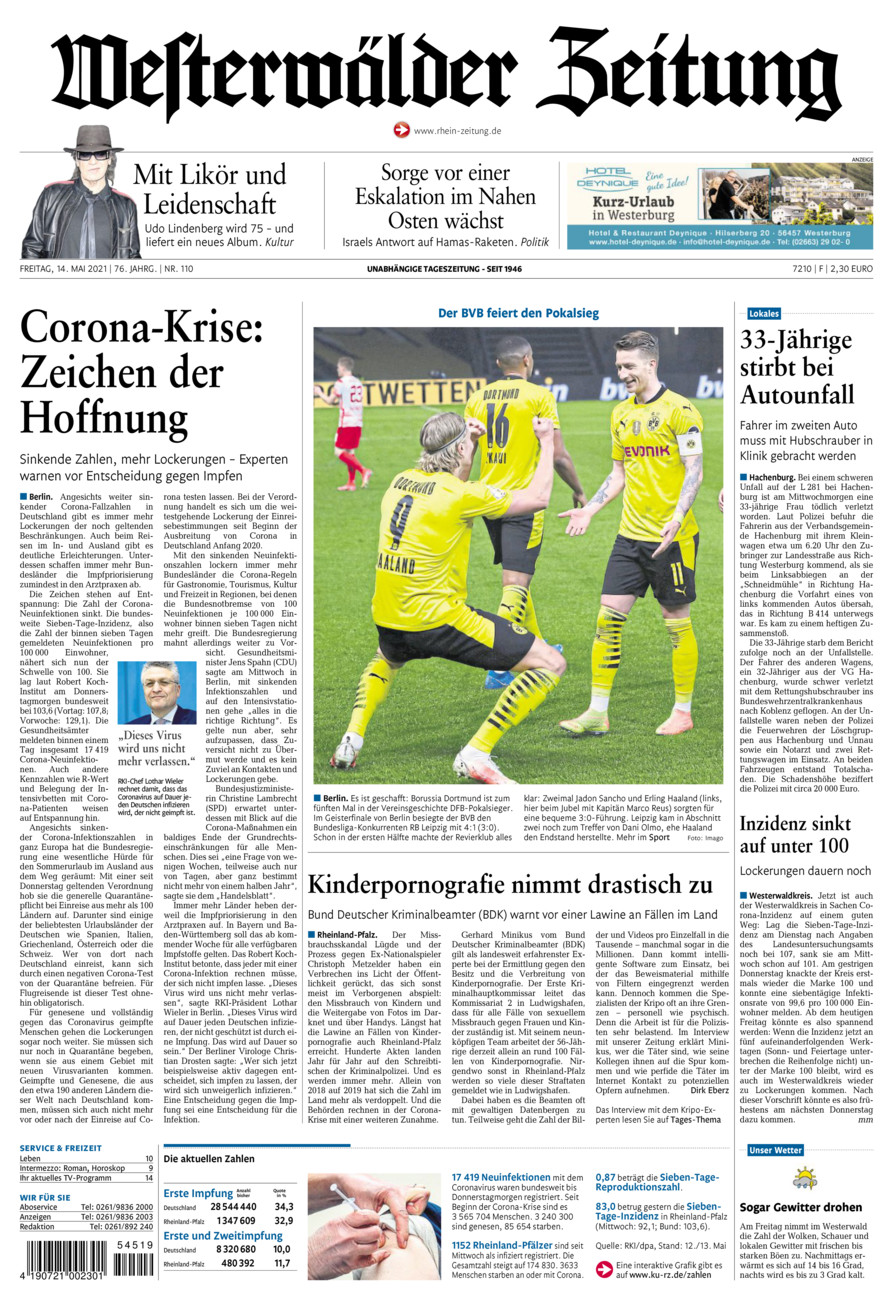 Westerwälder Zeitung vom Freitag, 14.05.2021