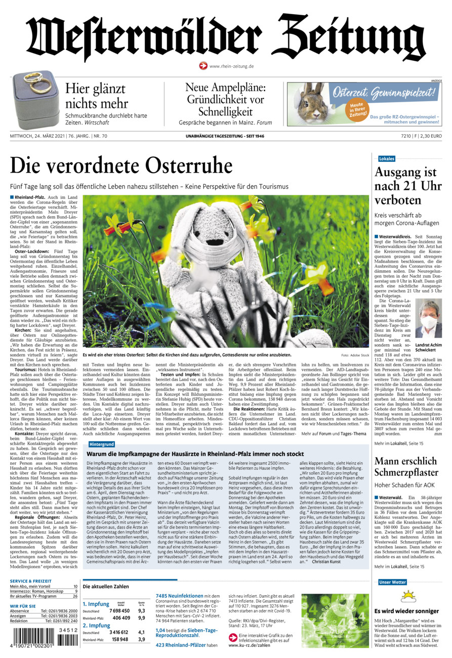 Westerwälder Zeitung vom Mittwoch, 24.03.2021