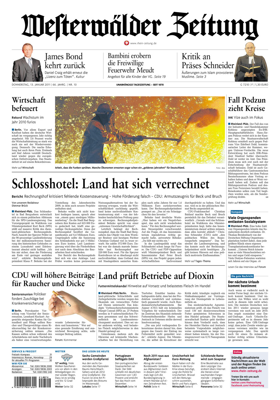 Westerwälder Zeitung vom Donnerstag, 13.01.2011