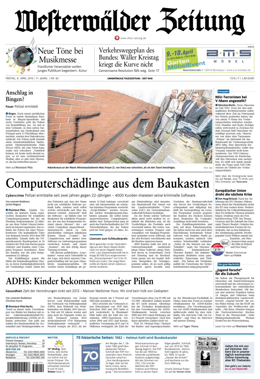Westerwälder Zeitung vom Freitag, 08.04.2016