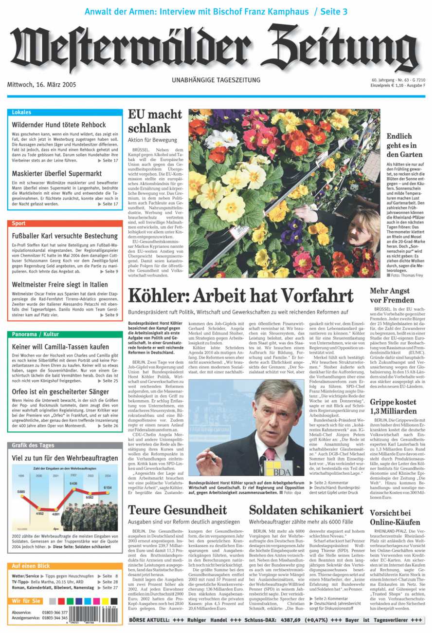Westerwälder Zeitung vom Mittwoch, 16.03.2005
