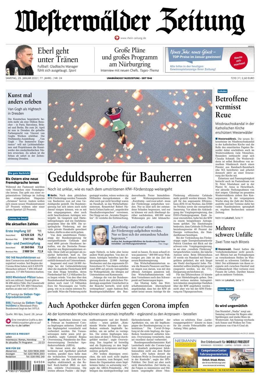 Westerwälder Zeitung vom Samstag, 29.01.2022