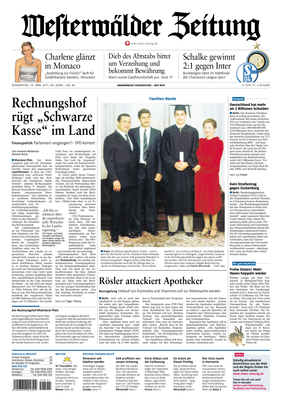 Westerwälder Zeitung vom Donnerstag, 14.04.2011