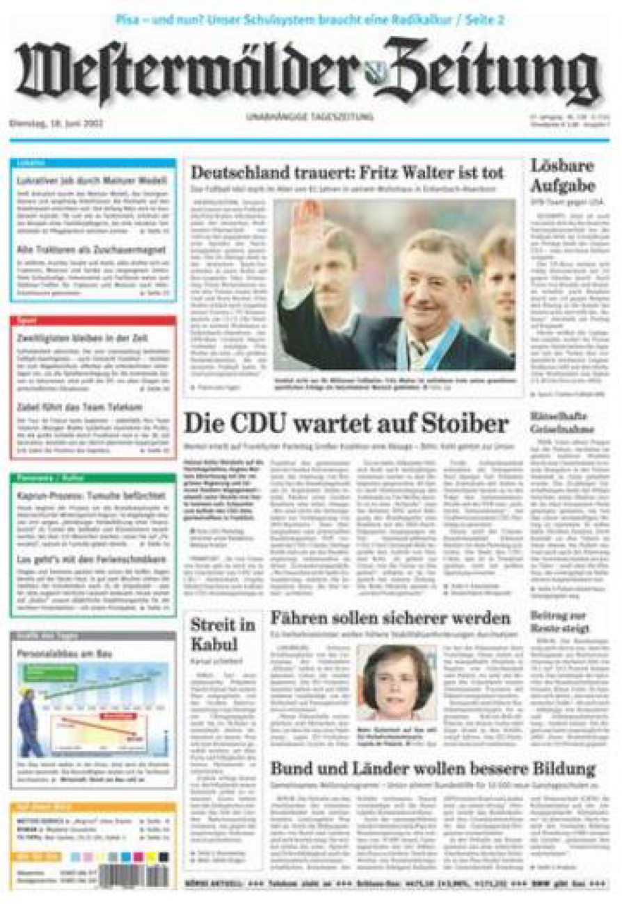 Westerwälder Zeitung vom Dienstag, 18.06.2002