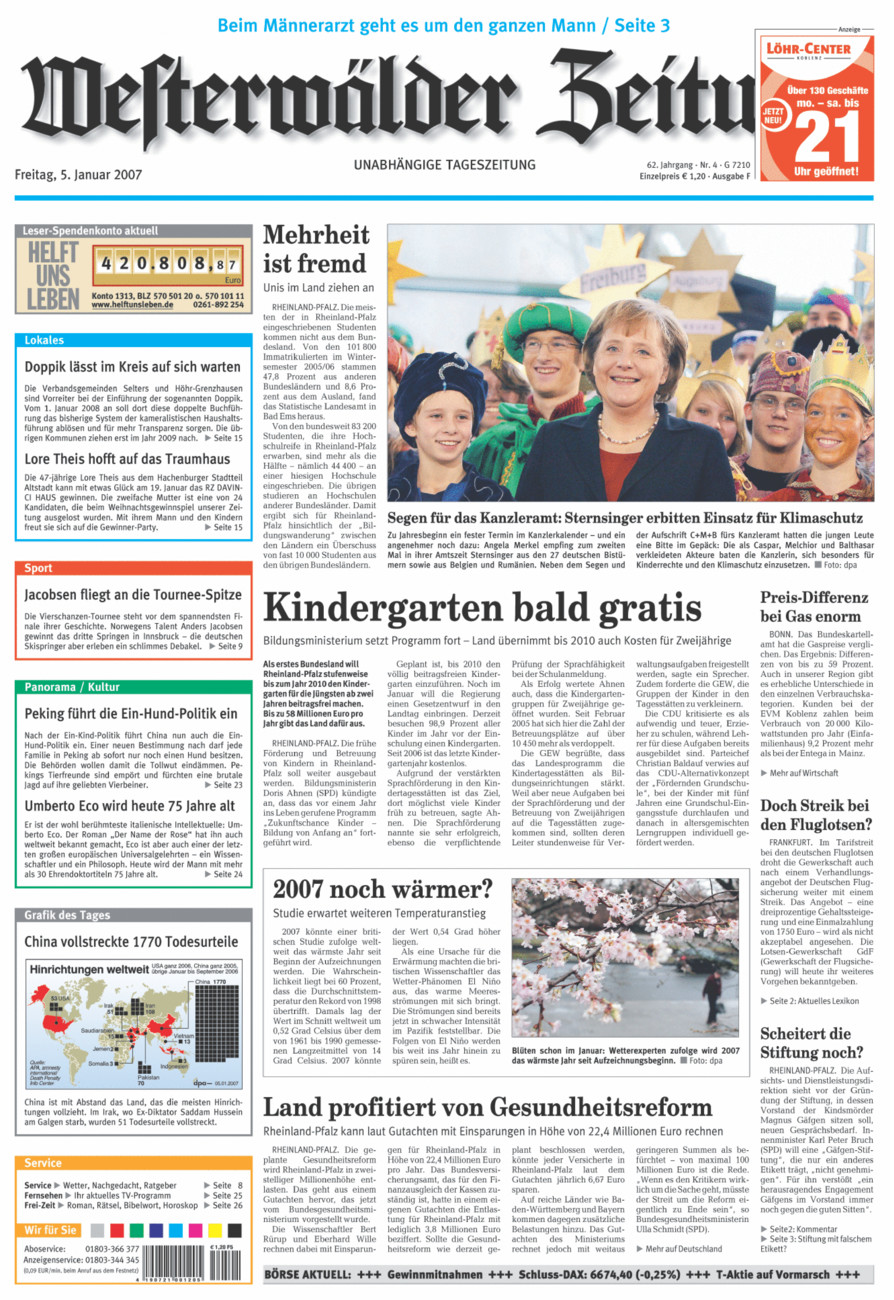 Westerwälder Zeitung vom Freitag, 05.01.2007