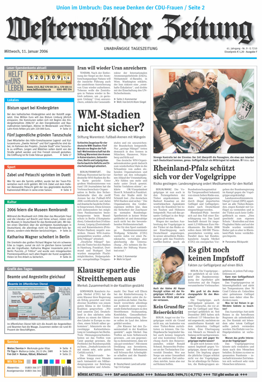 Westerwälder Zeitung vom Mittwoch, 11.01.2006