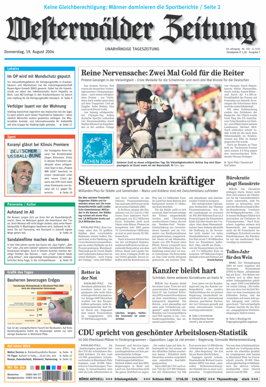 Westerwälder Zeitung vom Donnerstag, 19.08.2004