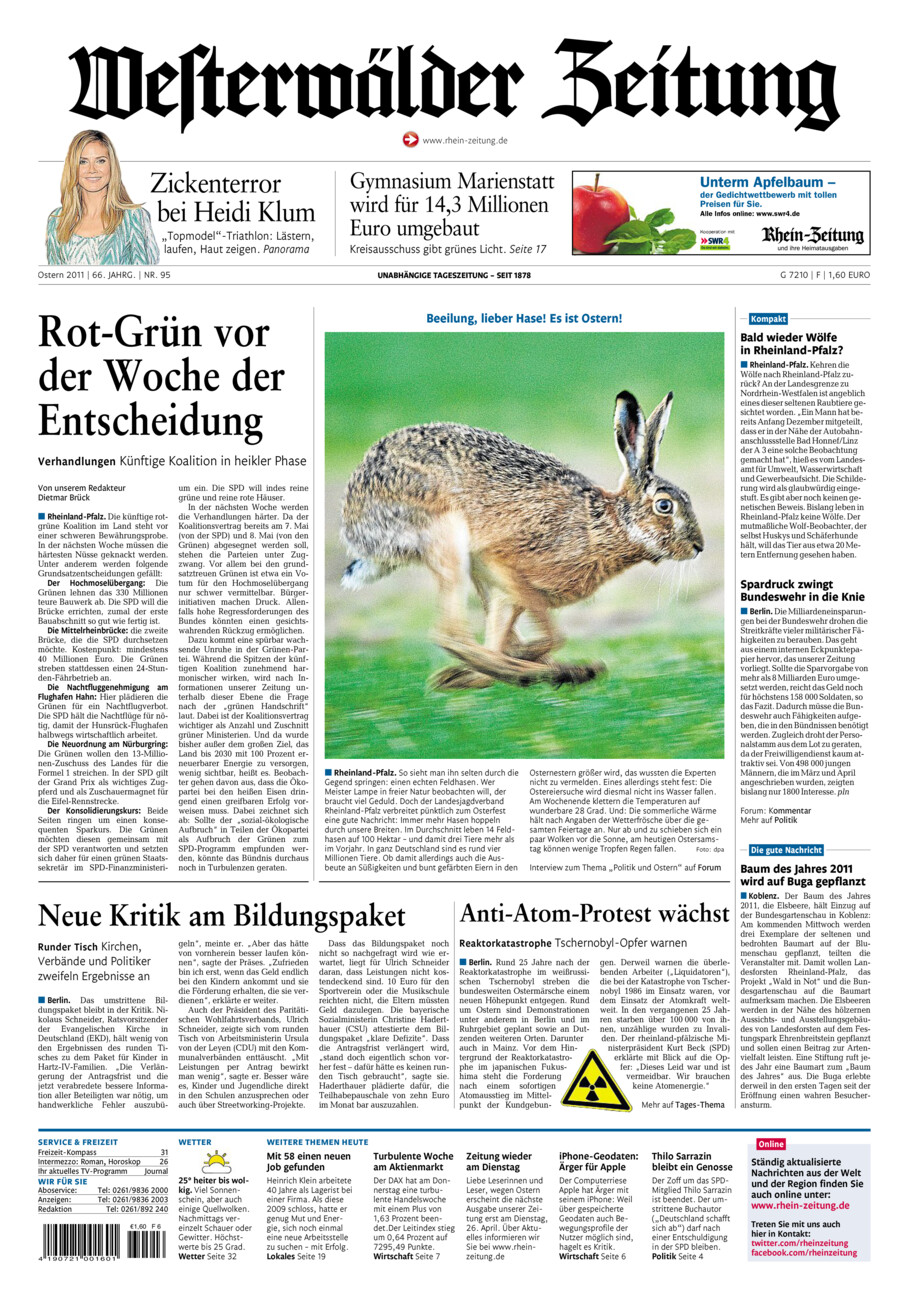 Westerwälder Zeitung vom Samstag, 23.04.2011