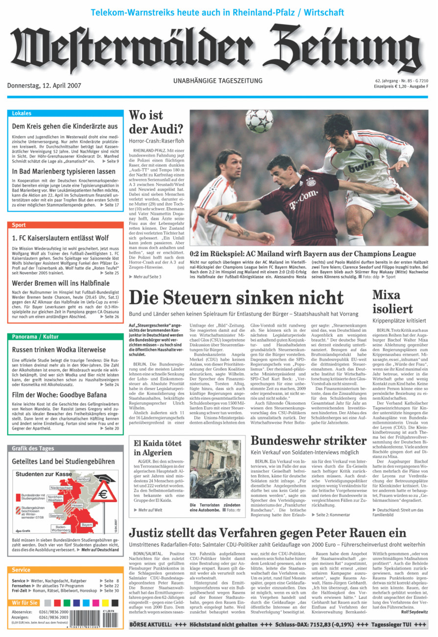 Westerwälder Zeitung vom Donnerstag, 12.04.2007