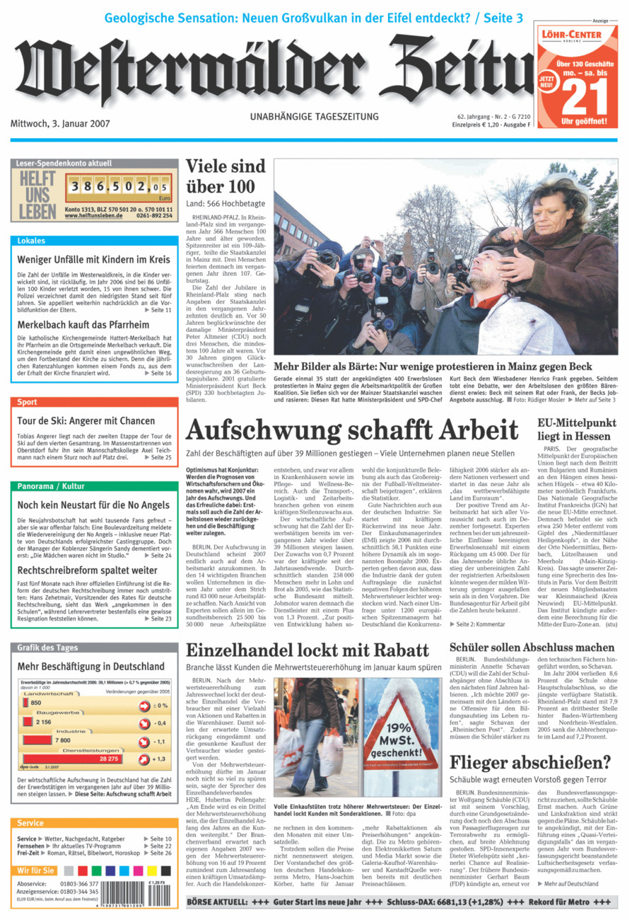 Westerwälder Zeitung vom Mittwoch, 03.01.2007