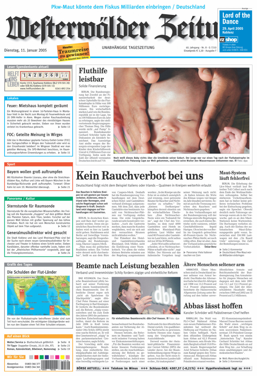Westerwälder Zeitung vom Dienstag, 11.01.2005