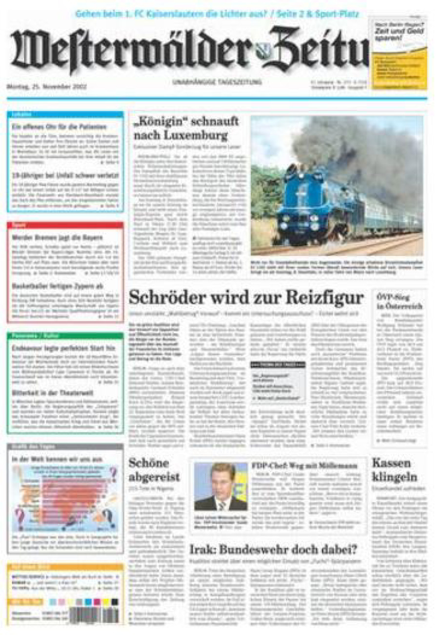 Westerwälder Zeitung vom Montag, 25.11.2002