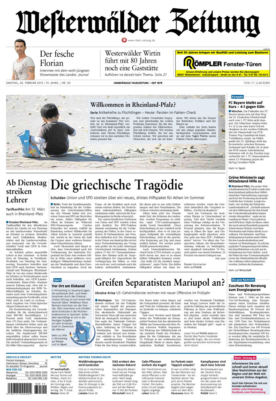 Westerwälder Zeitung vom Samstag, 28.02.2015