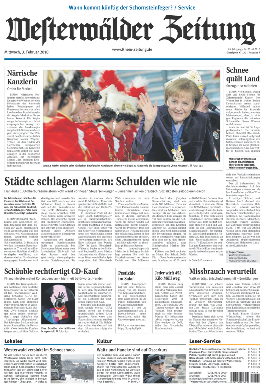 Westerwälder Zeitung vom Mittwoch, 03.02.2010