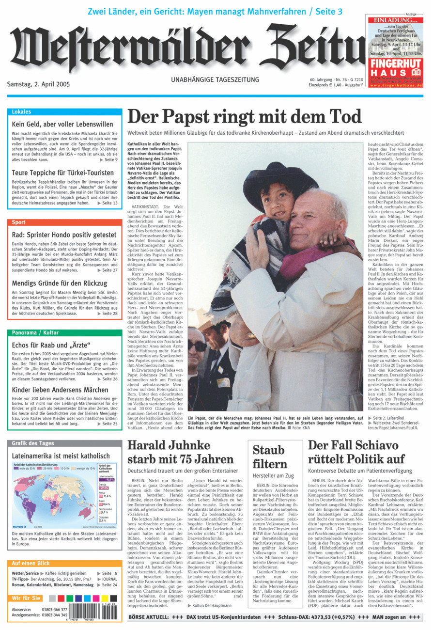 Westerwälder Zeitung vom Samstag, 02.04.2005
