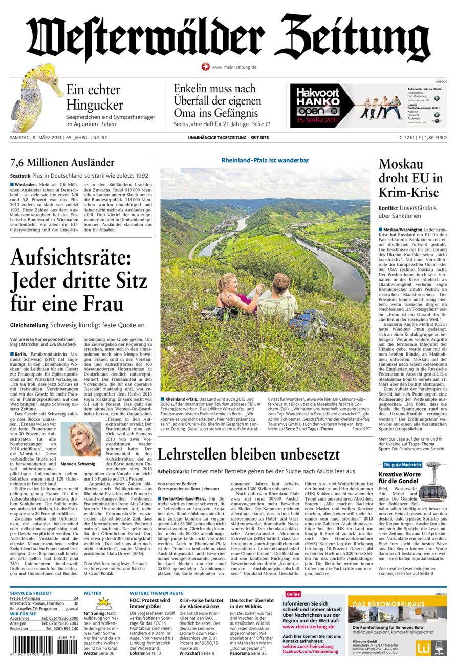 Westerwälder Zeitung vom Samstag, 08.03.2014
