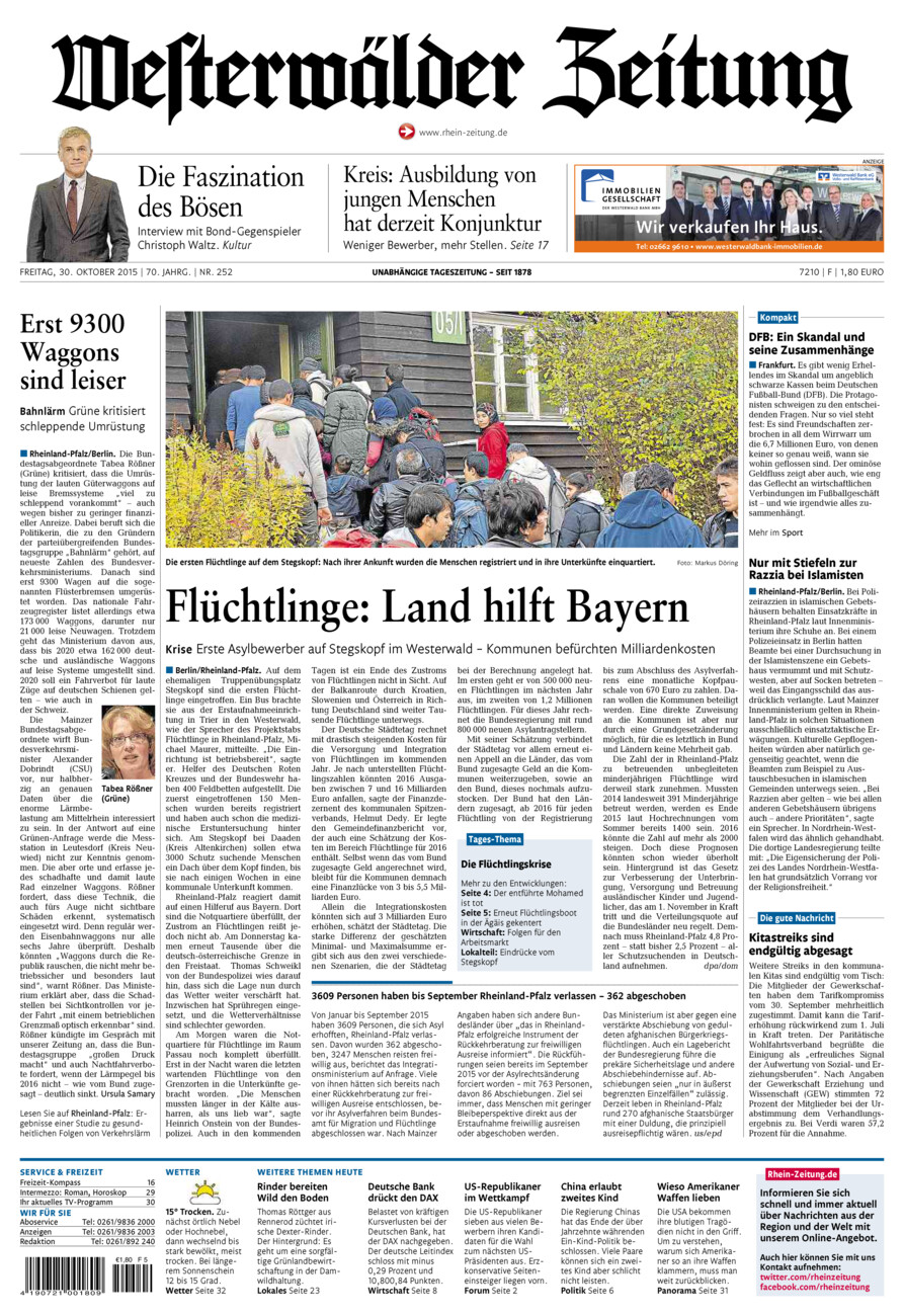 Westerwälder Zeitung vom Freitag, 30.10.2015