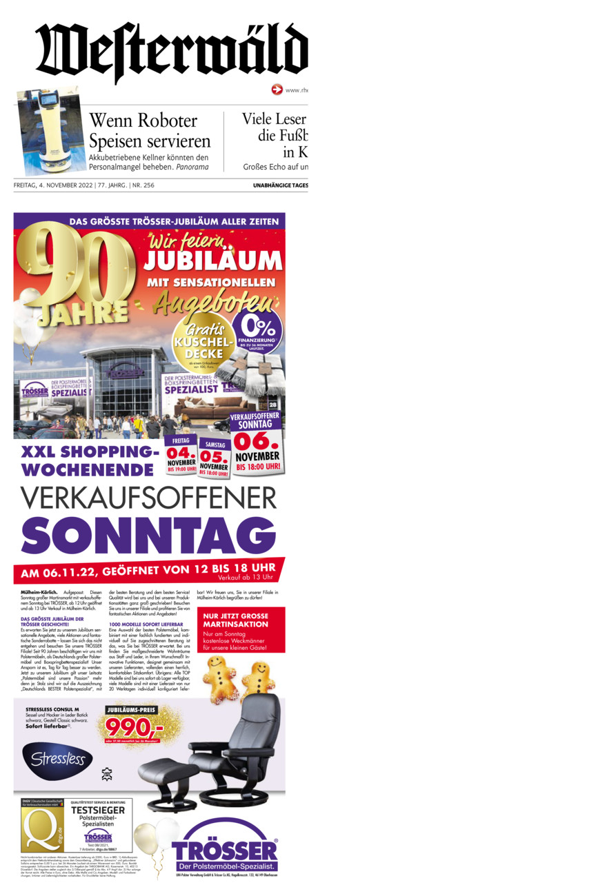 Westerwälder Zeitung vom Freitag, 04.11.2022