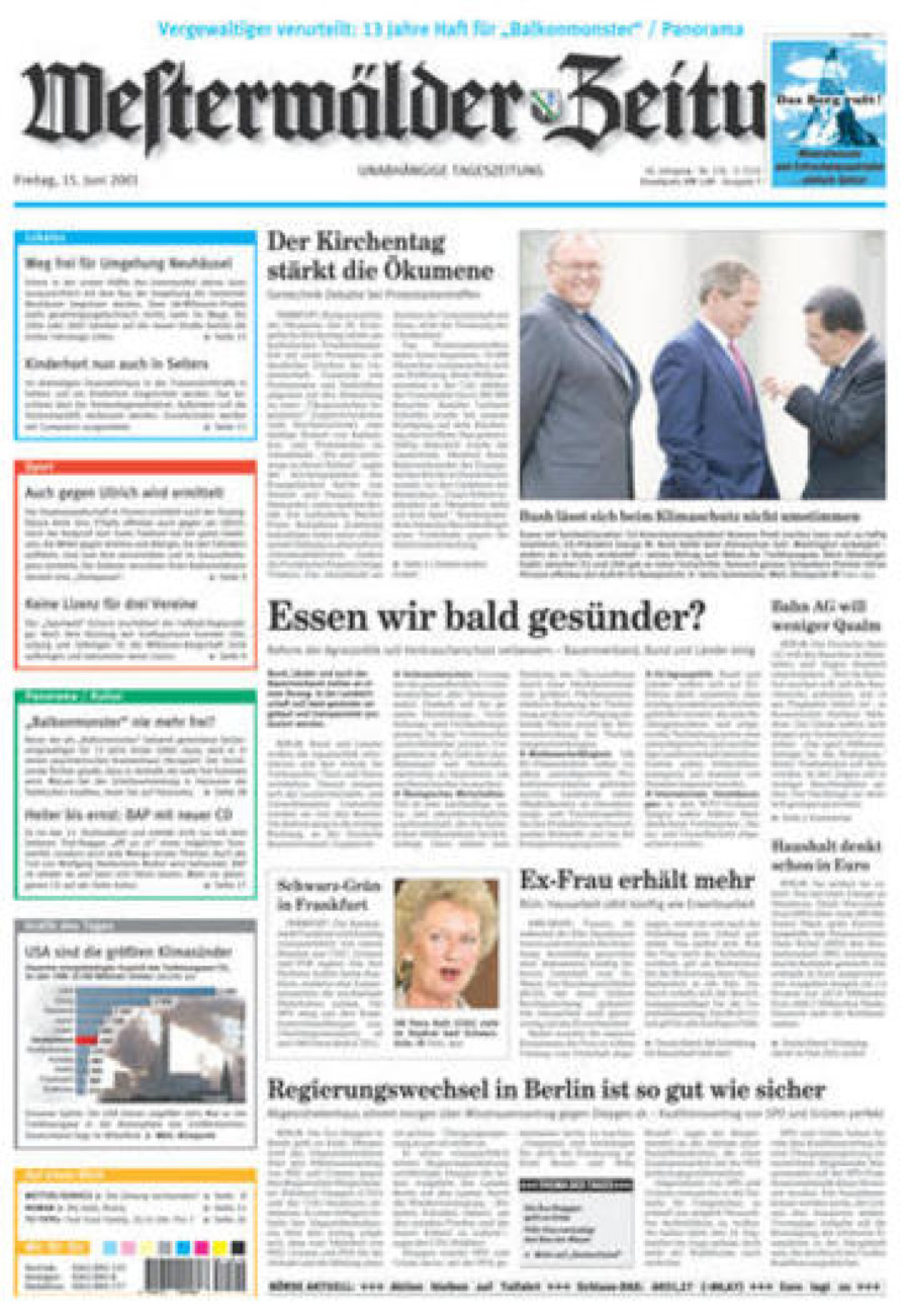 Westerwälder Zeitung vom Freitag, 15.06.2001