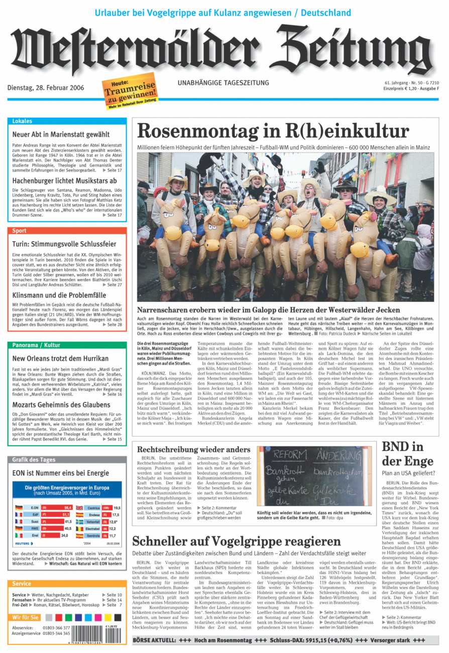 Westerwälder Zeitung vom Dienstag, 28.02.2006