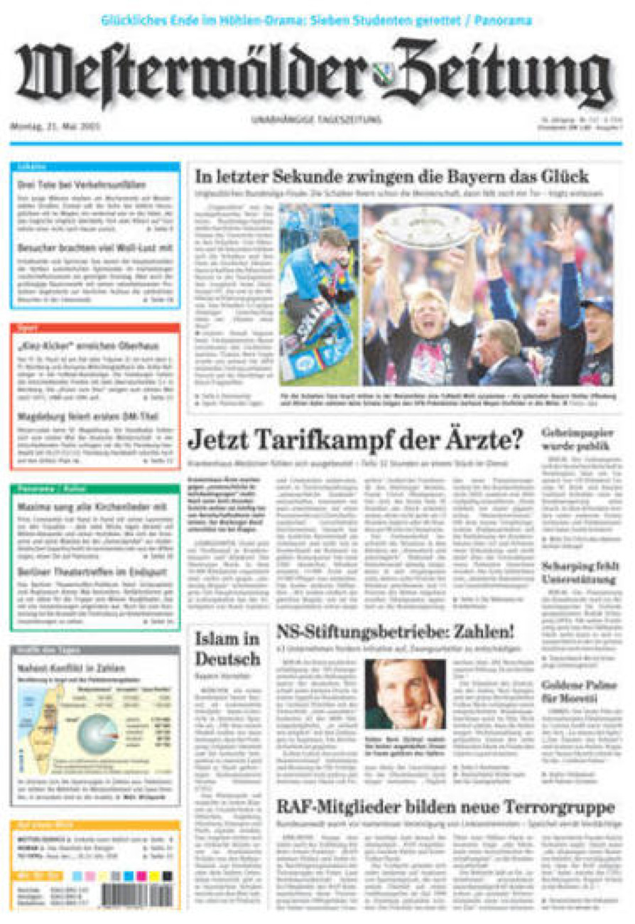 Westerwälder Zeitung vom Montag, 21.05.2001