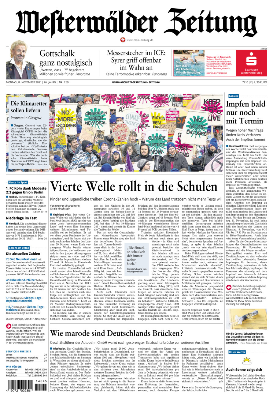 Westerwälder Zeitung vom Montag, 08.11.2021