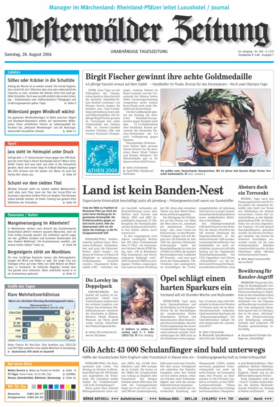 Westerwälder Zeitung vom Samstag, 28.08.2004