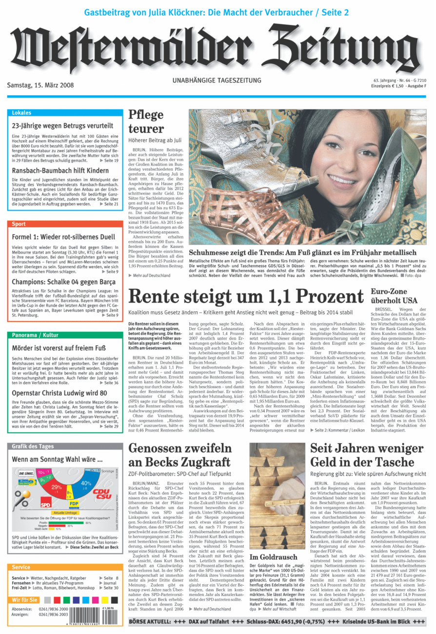 Westerwälder Zeitung vom Samstag, 15.03.2008