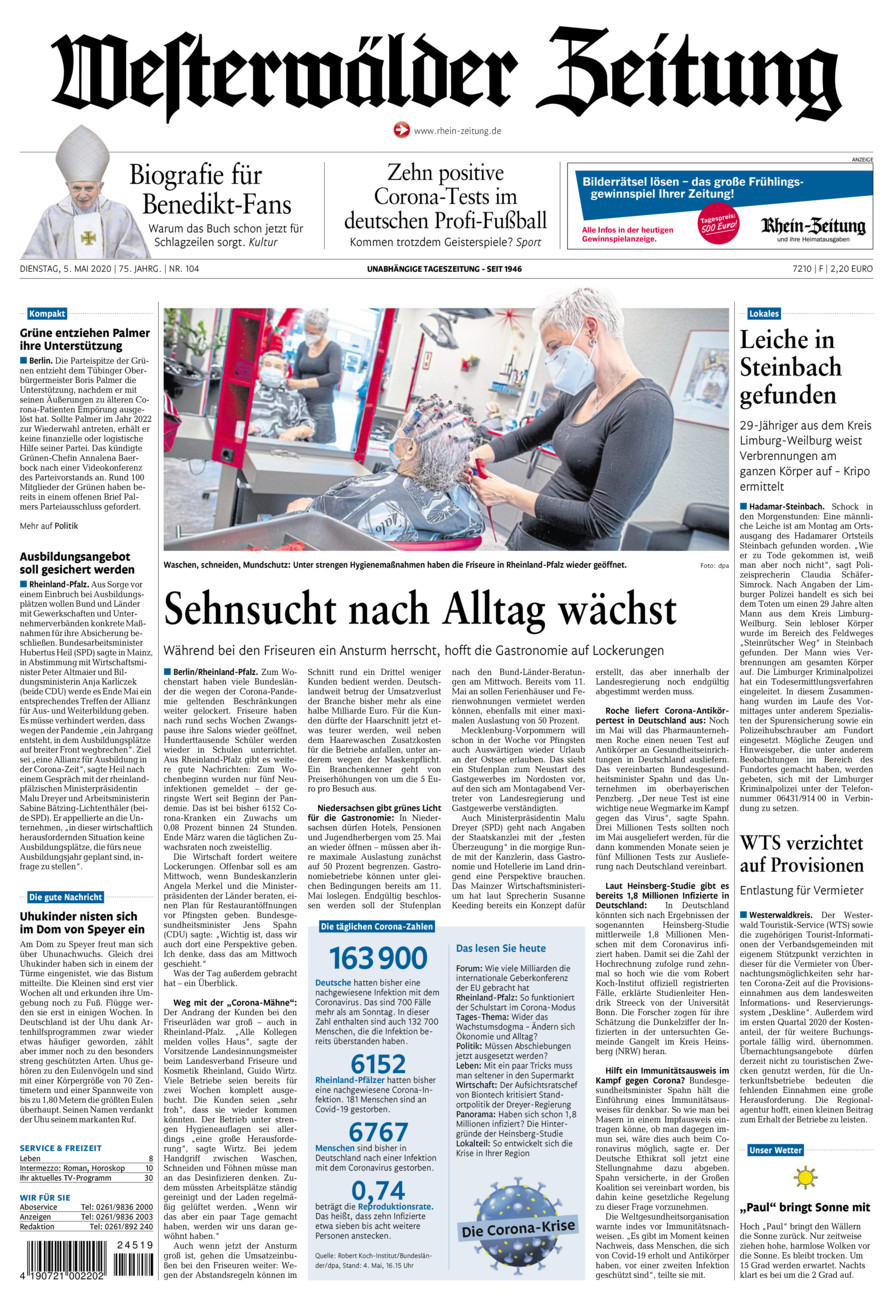 Westerwälder Zeitung vom Dienstag, 05.05.2020