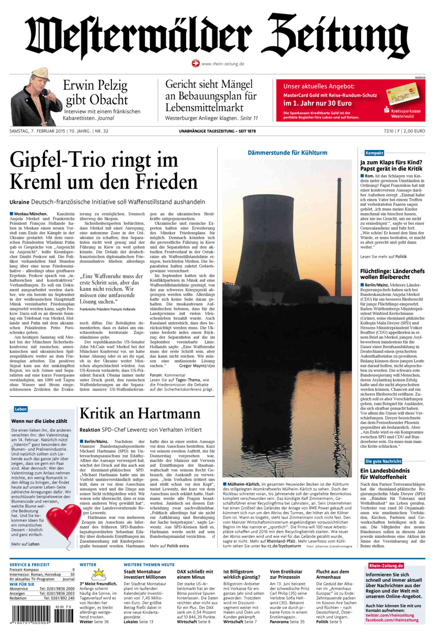 Westerwälder Zeitung vom Samstag, 07.02.2015