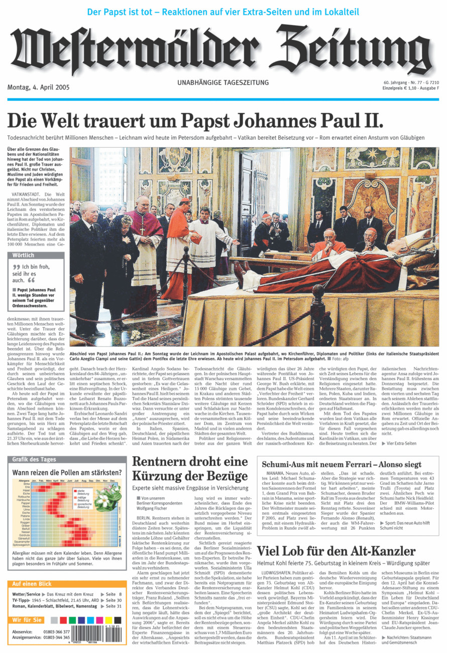 Westerwälder Zeitung vom Montag, 04.04.2005
