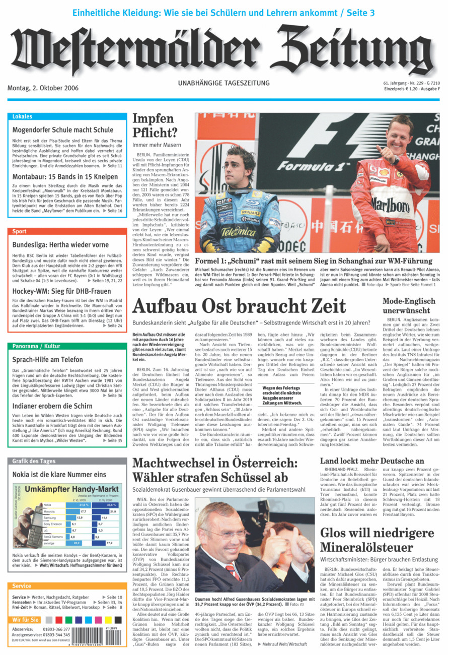 Westerwälder Zeitung vom Montag, 02.10.2006