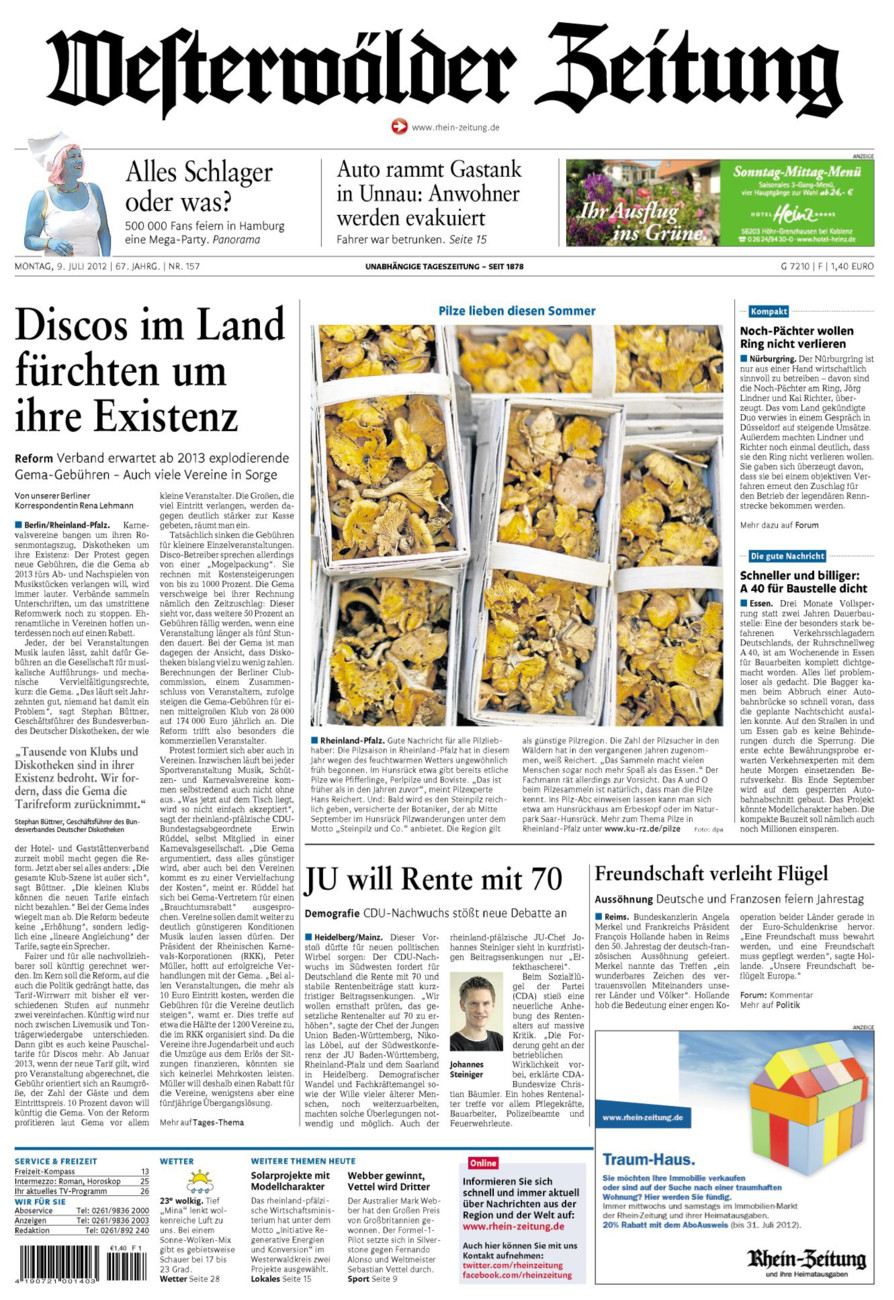 Westerwälder Zeitung vom Montag, 09.07.2012