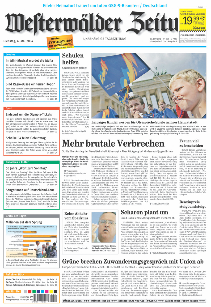 Westerwälder Zeitung vom Dienstag, 04.05.2004